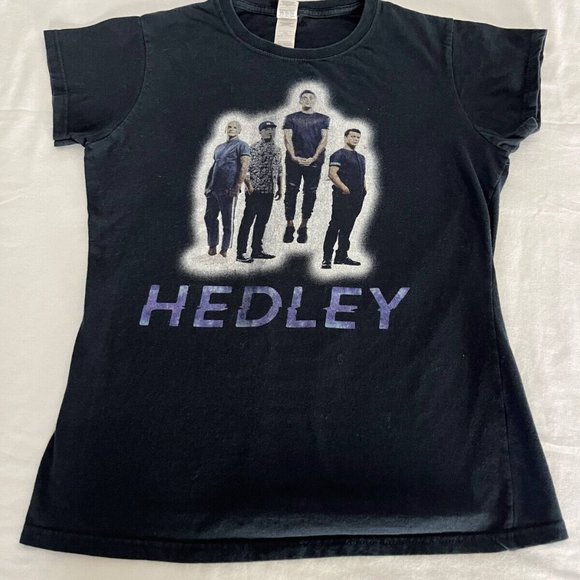 Gildan T-Shirt Top Women Size M Black Hedley Canadian Tour 2016 Crew Neck Cotton - Picture 6 of 6